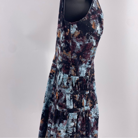 BCBGeneration Zip Front Dress Brûlée Pleated Mini Dress Multicolor Blue Brown - Picture 5 of 11